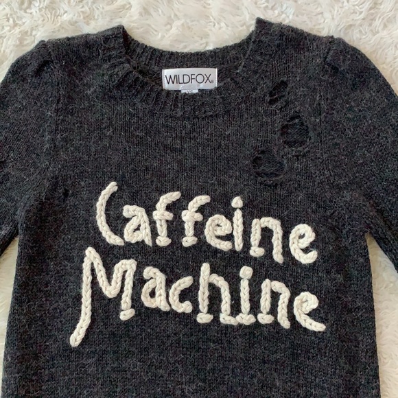 Wildfox caffeine machine sweater knit destroyed - Picture 11 of 15